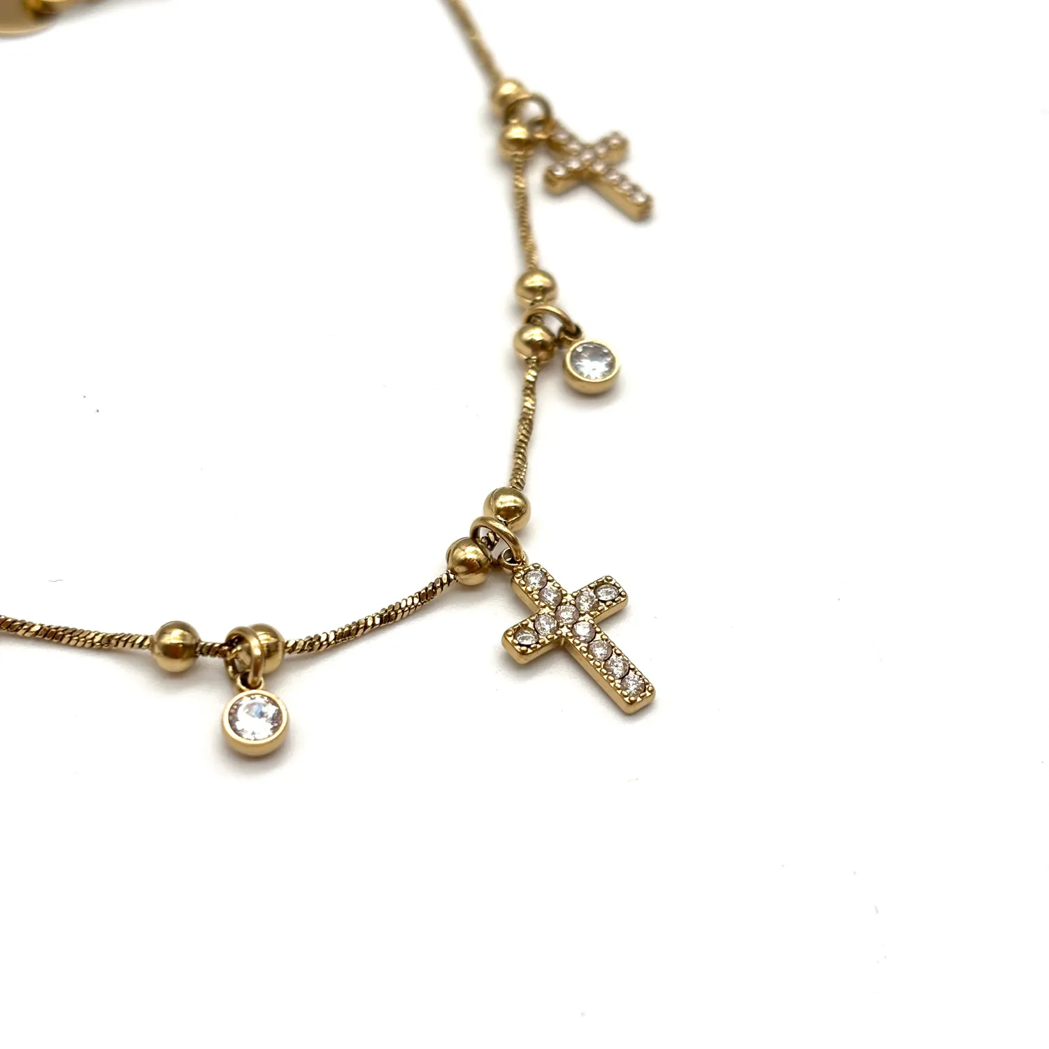 Ornamenta Croci pendenti bracciale dorato 17-20 cm regolabile