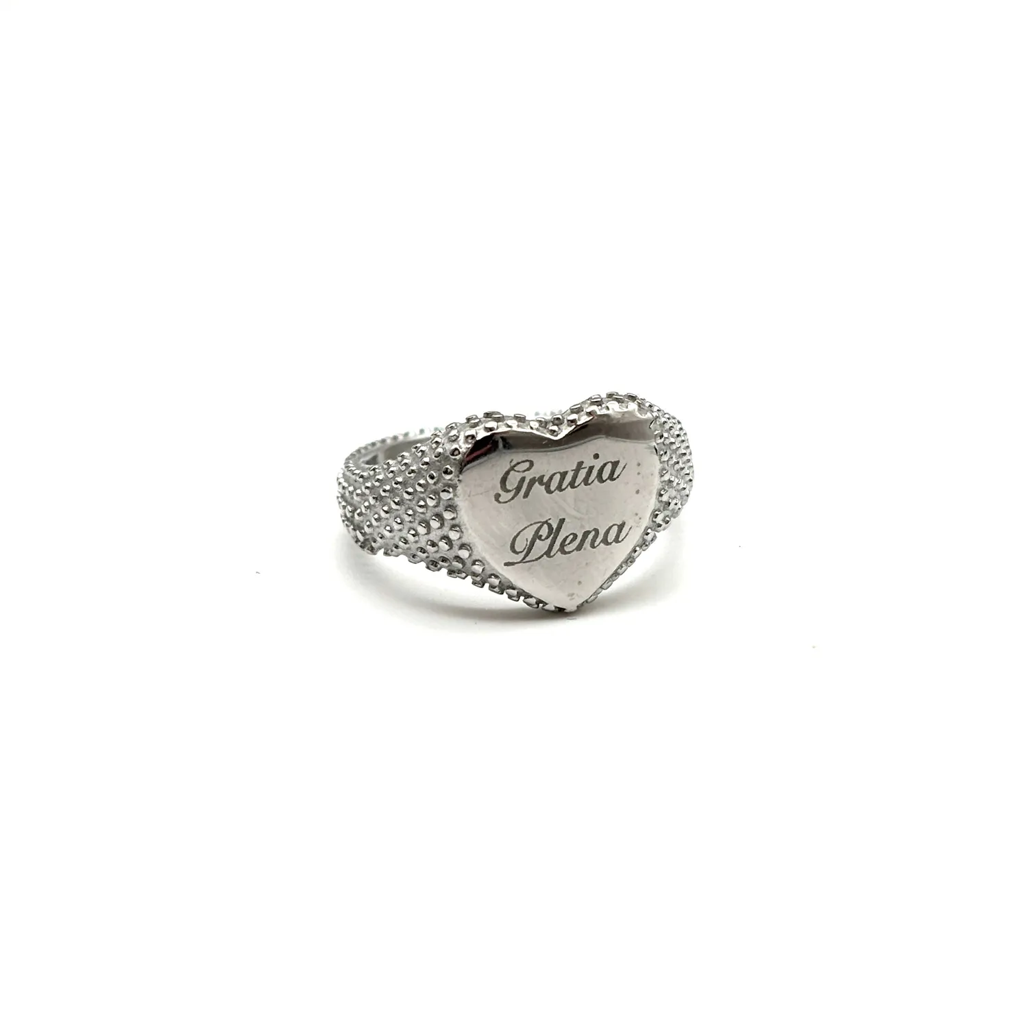 Ornamenta Gratia Plena anello cuore argentato regolabile