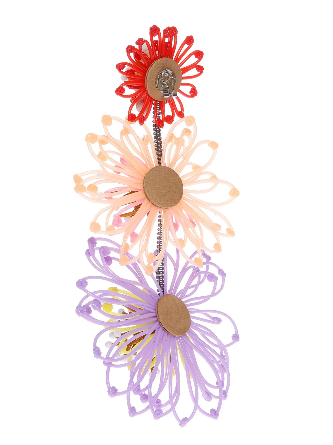 Radà Fiori Maxi orecchini tre fiori plastica ricamata