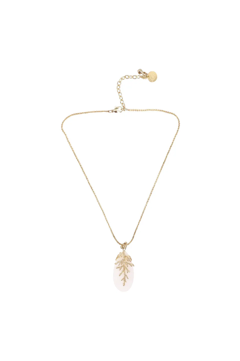 House of Tuhina Leaf Stone collana corta pendente