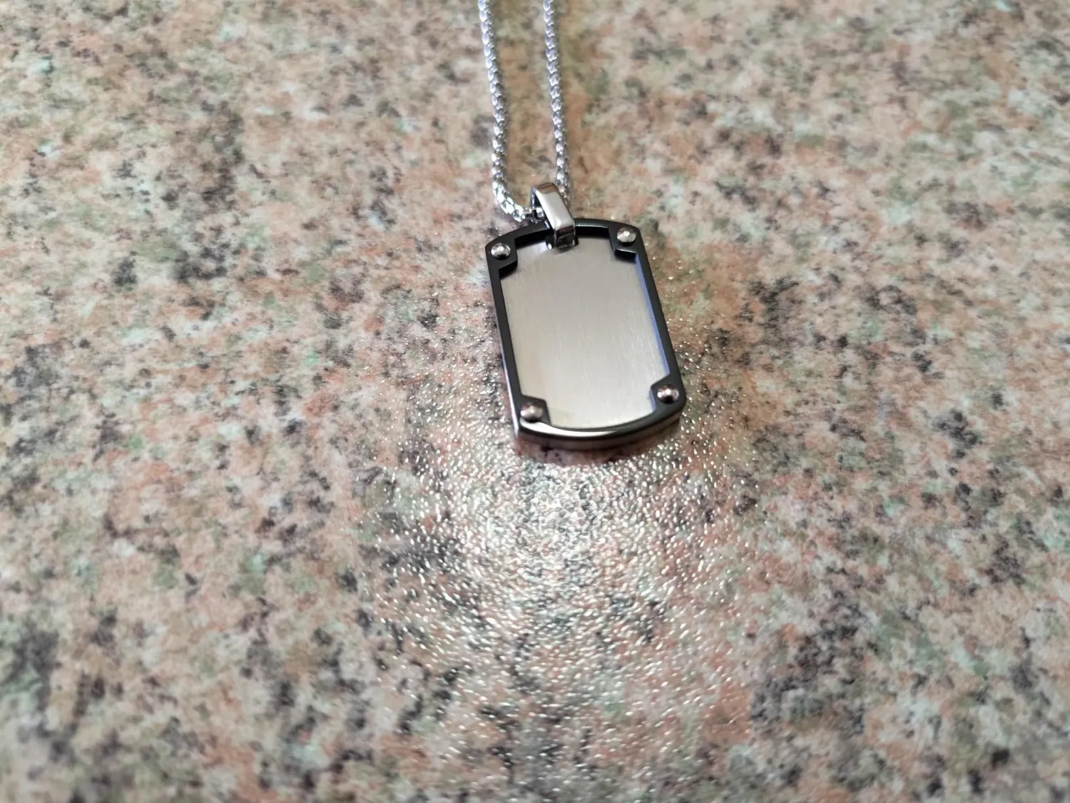 Dada Gioielli Piastrina Militare Collana Uomo Nero Acciaio