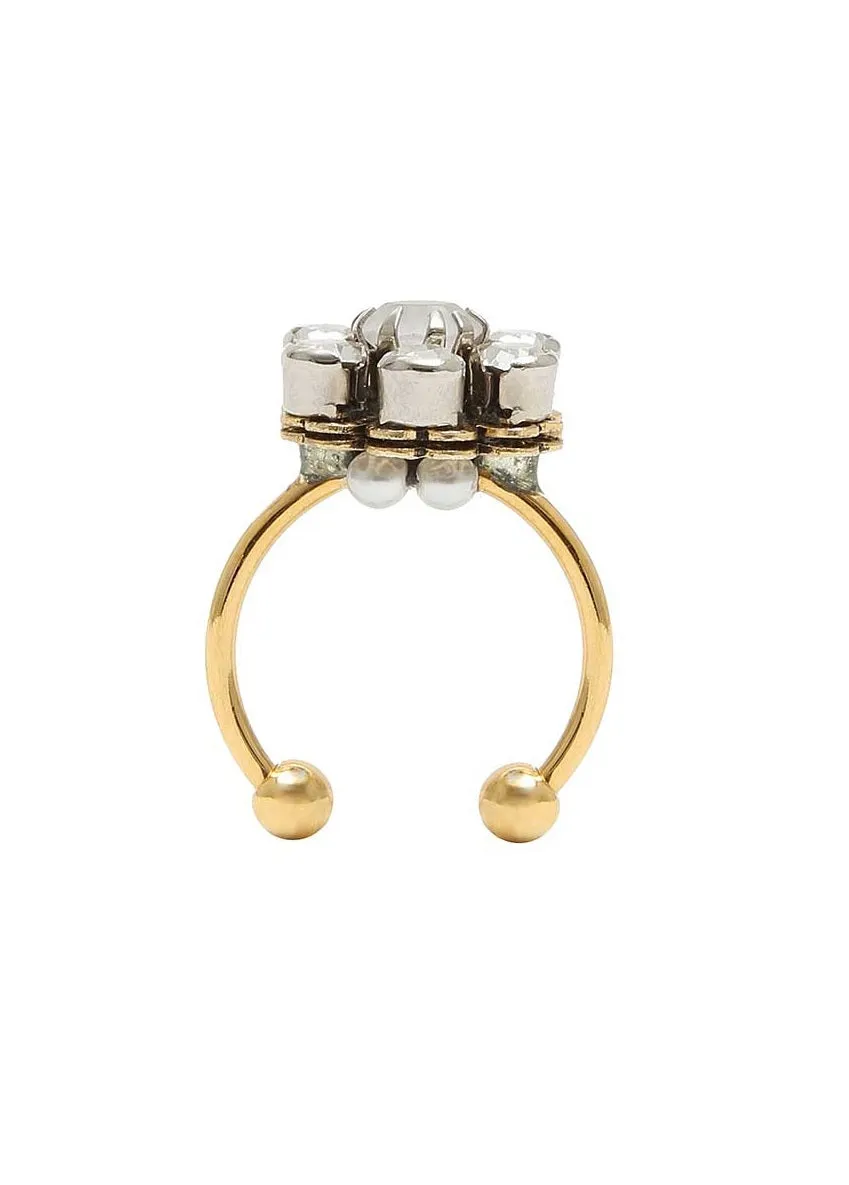Rada Anello Fiore di Strass Cristallo Filigrana