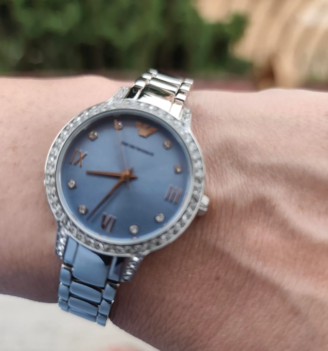 Emporio Armani Orologio Donna Argento Oro Rosa Glitter