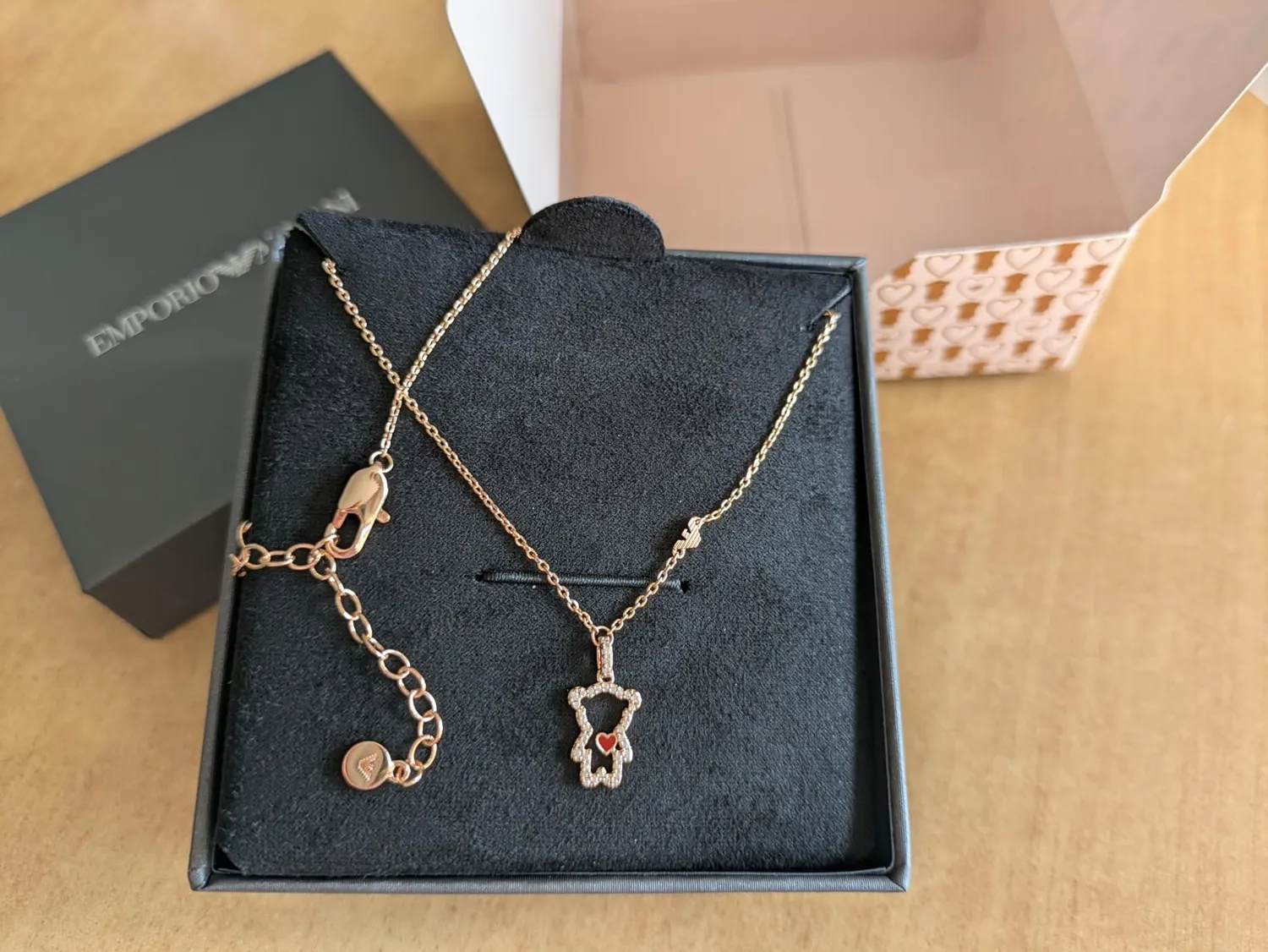 Emporio Armani Collana Donna Oro Nero Lucido Ottone
