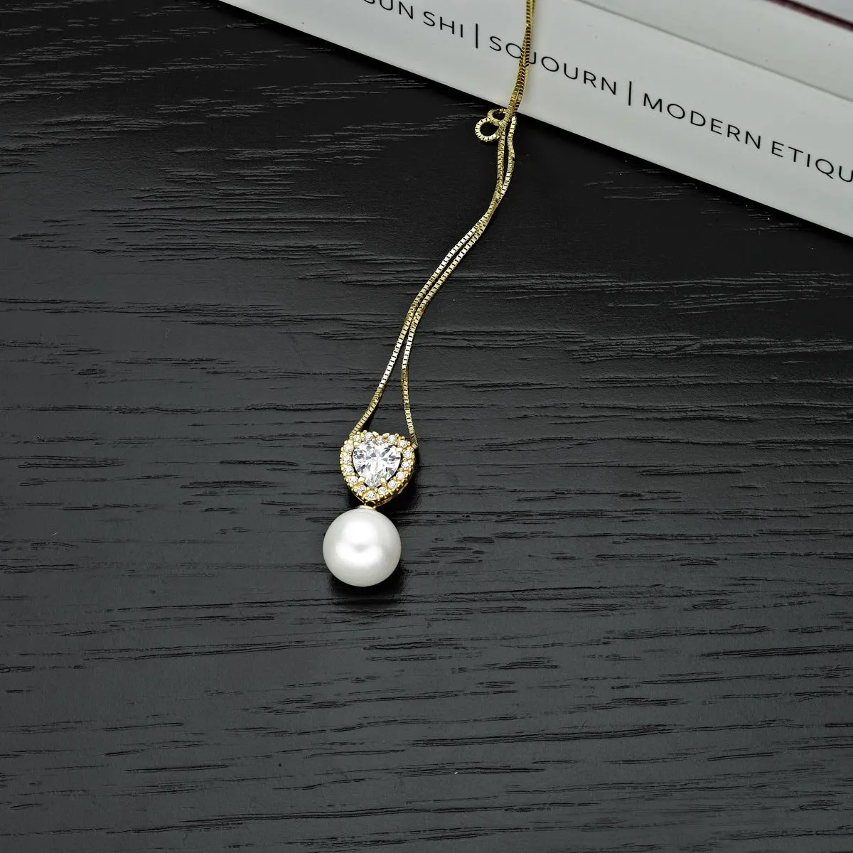 Diamond Treats Collana Perle Vere 8-8.5mm Oro 9kt Regolabile