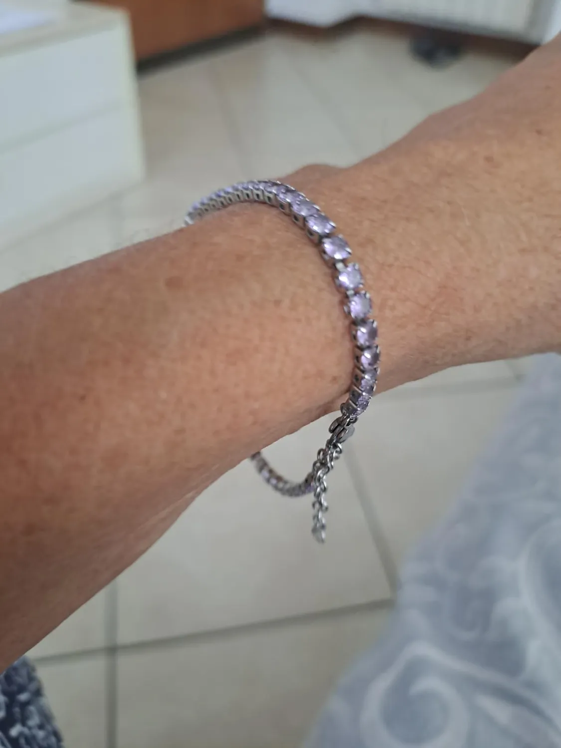 Dada Gioielli Bracciale Tennis Acciaio Zircone Bianco 3mm