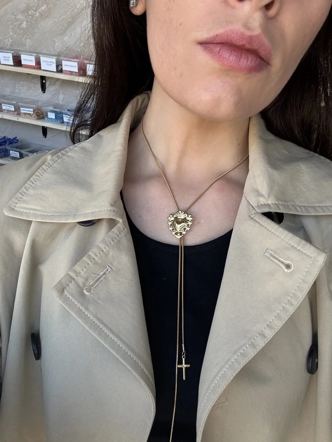 Ornamenta Sacro Cuore collana scorrevole acciaio silver