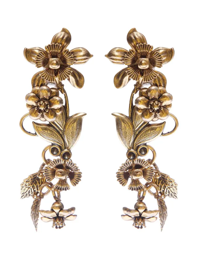 Rada Orecchini fiori a cascata oro antico ottone