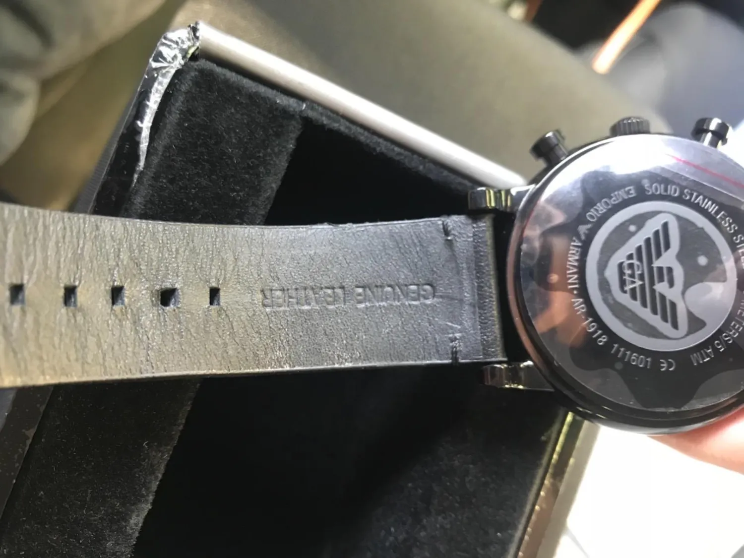 Emporio Armani Orologio Uomo Nero e Blu Cronografo 46 mm