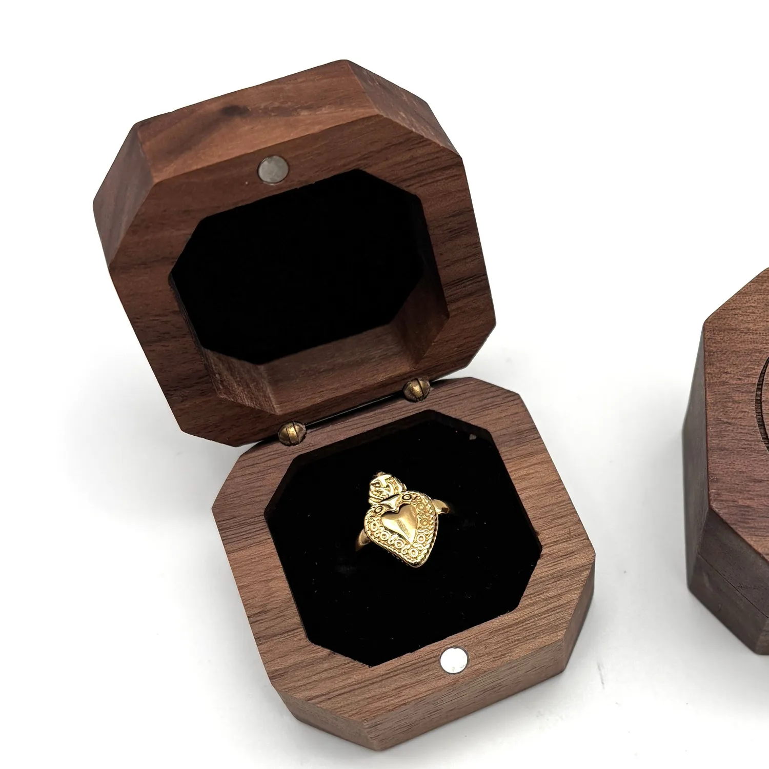 Ornamenta Sacro Cuore anello dorato acciaio regolabile