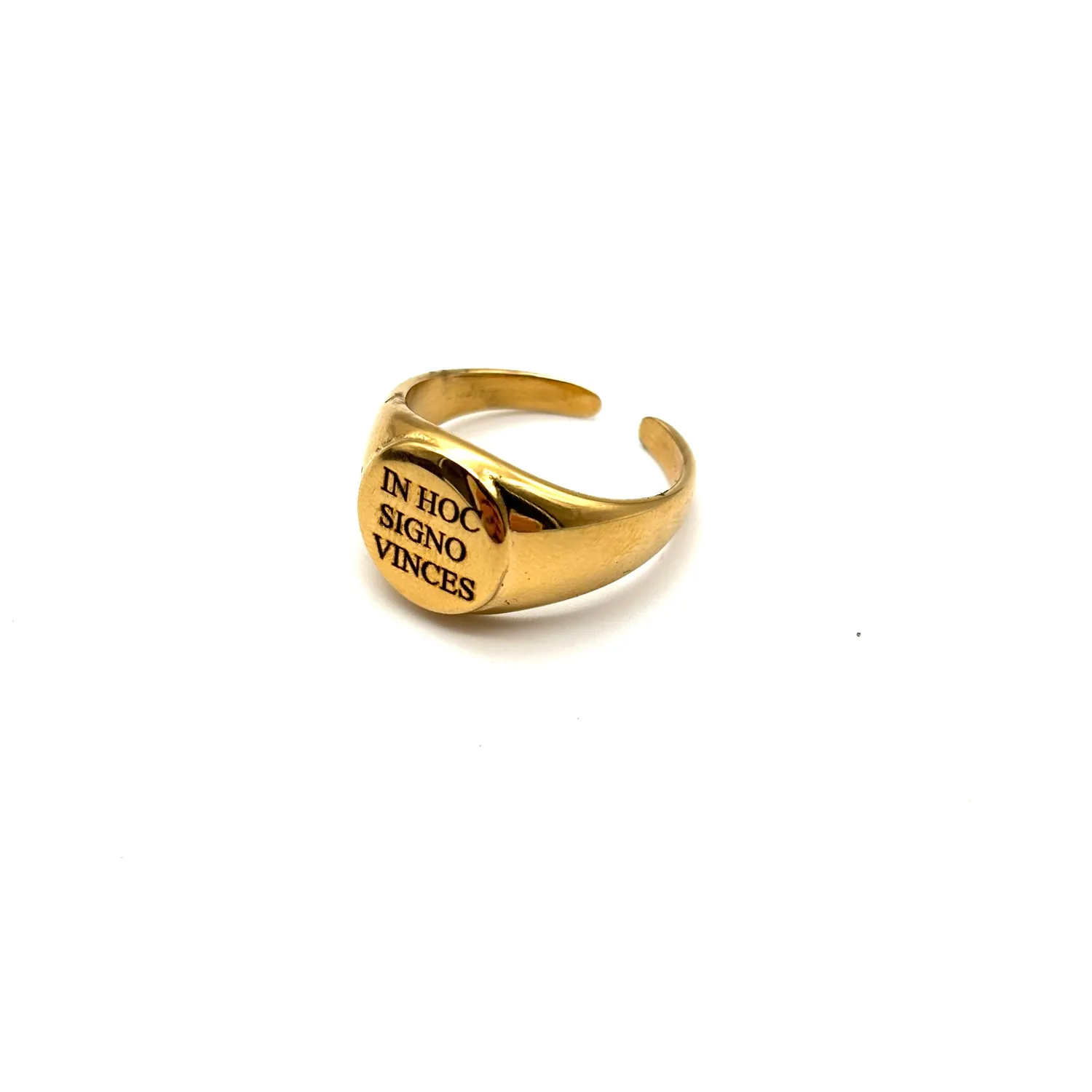 Ornamenta In Hoc Signo Vinces anello chevalier oro 15 mm