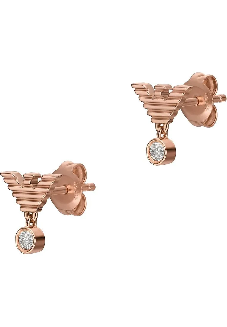 Emporio Armani Orecchini Oro Rosa Bianco Acciaio Donna