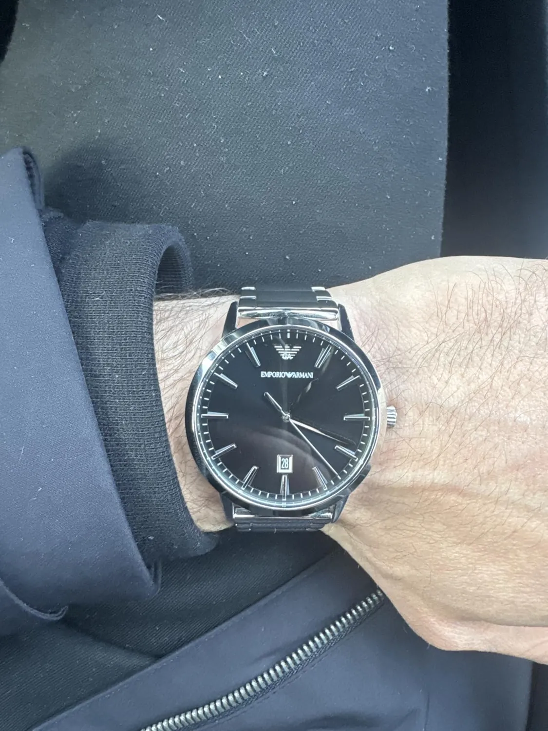 Emporio Armani Orologio Uomo 43 mm Argento e Nero