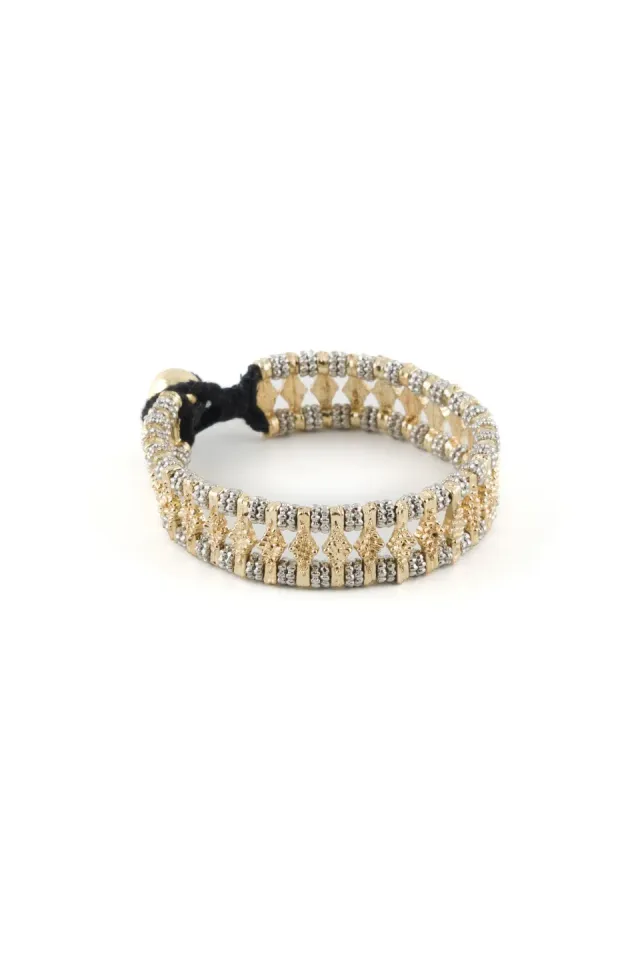 House of Tuhina Hema bracciale oro luna fatto a mano