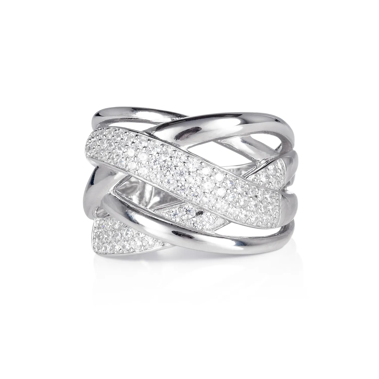 Diamond Treats Anello Intrecciato Misura 14 Argento 925