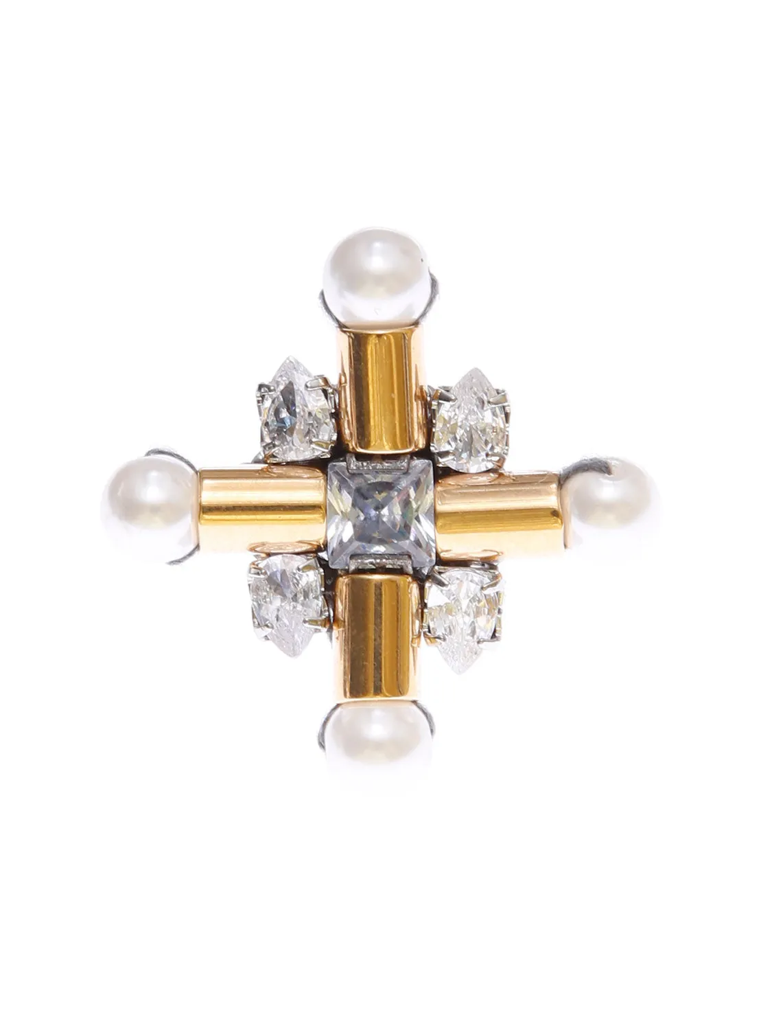 Rada Croce Anello Mix Metalli tubini oro perle