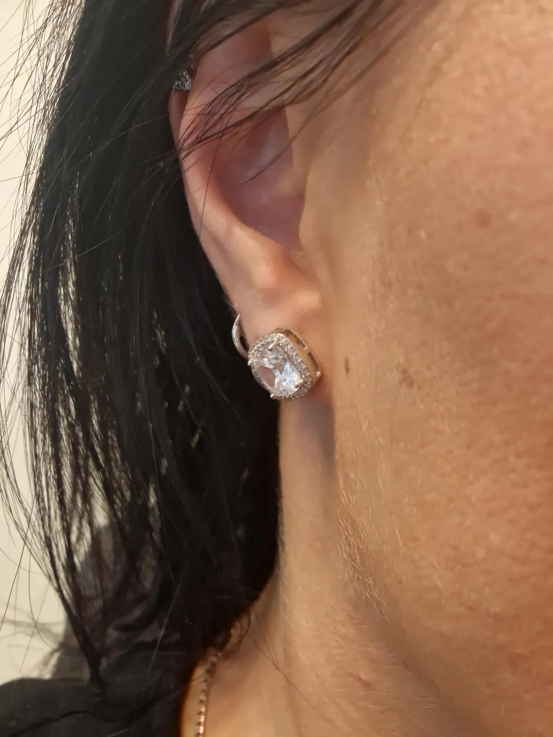 Diamond Treats Orecchini Taglio Cuscino Argento 925 Rosso-Argento