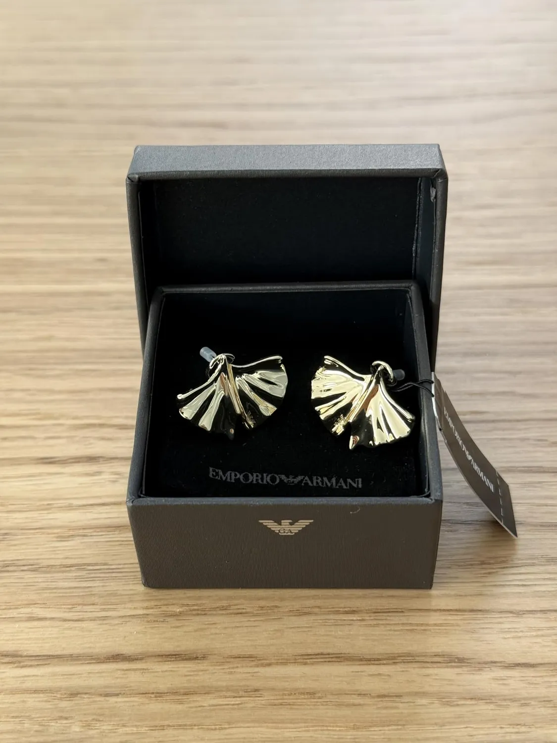 Emporio Armani Orecchini Donna Oro Caldo Bottone Acciaio