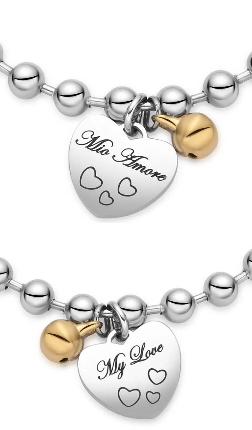 Dada Gioielli Cuore Double Face Bracciale Donna Ciondolo