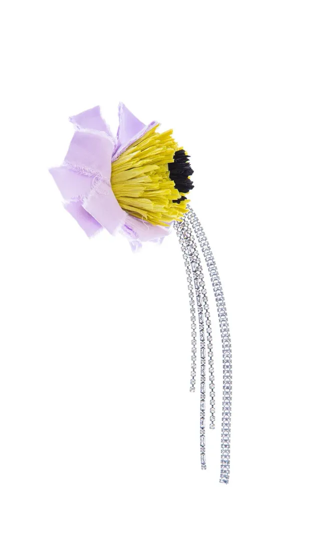 Rada Spilla Fiore di Cotone Giallo cristalli