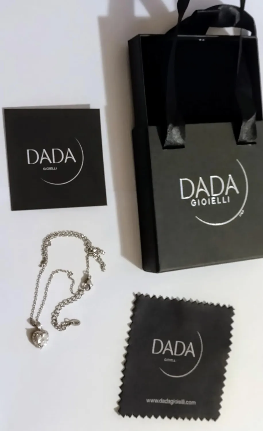 Dada Gioielli Collana Cuore 12mm Punto Luce Argento Rubino
