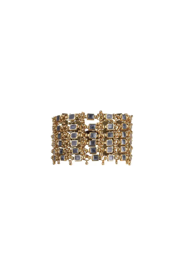 House of Tuhina Enamel Ocean bracciale smalto blu
