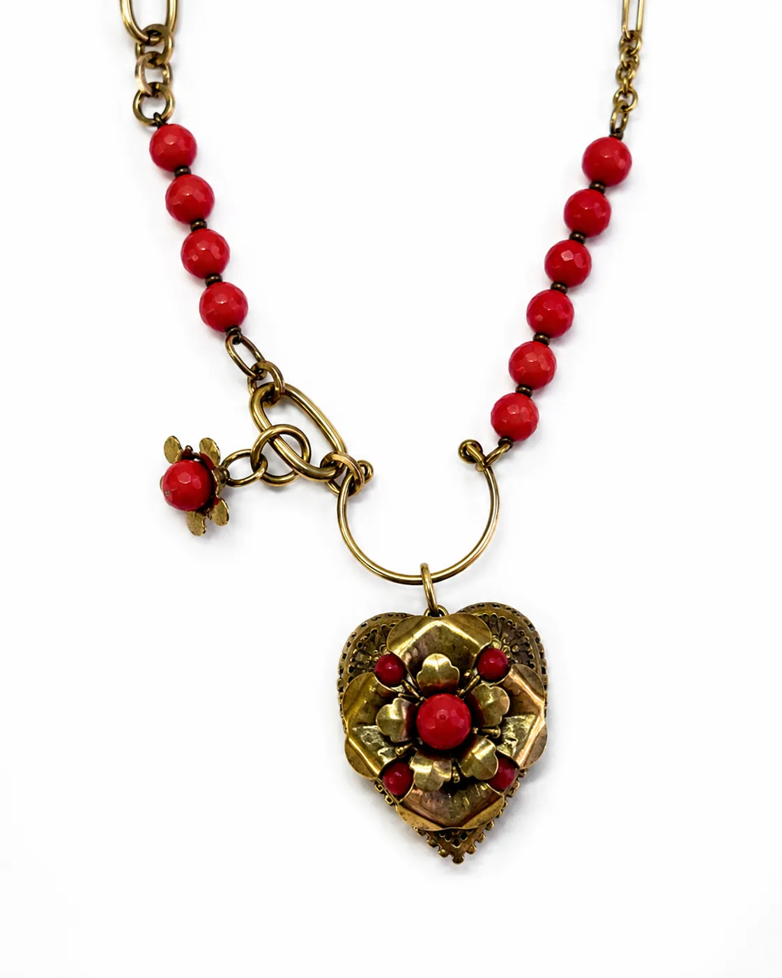 Rada Cuore Corallo collana perle rosse cuore