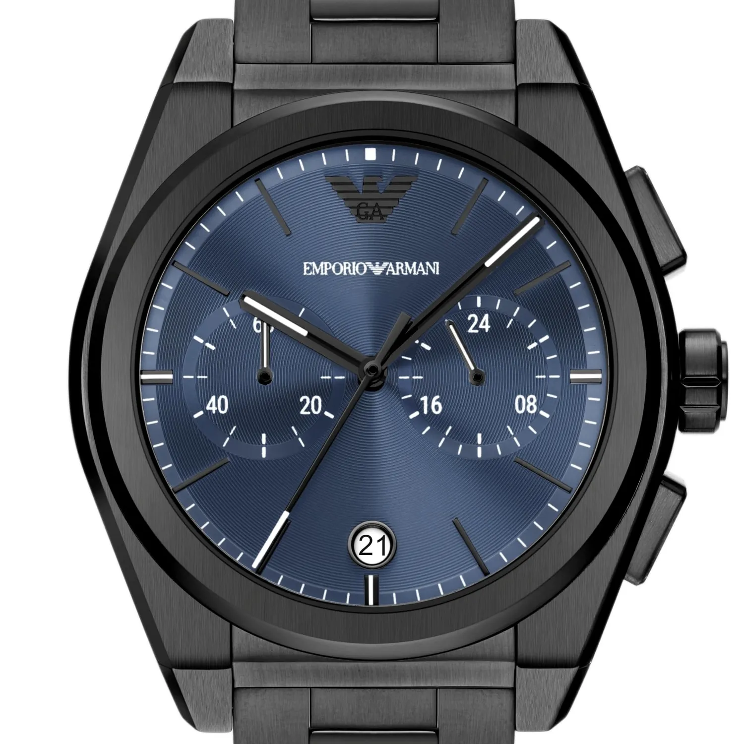 Emporio Armani Orologio Uomo Cronografo 43mm Acciaio Blu Grigio