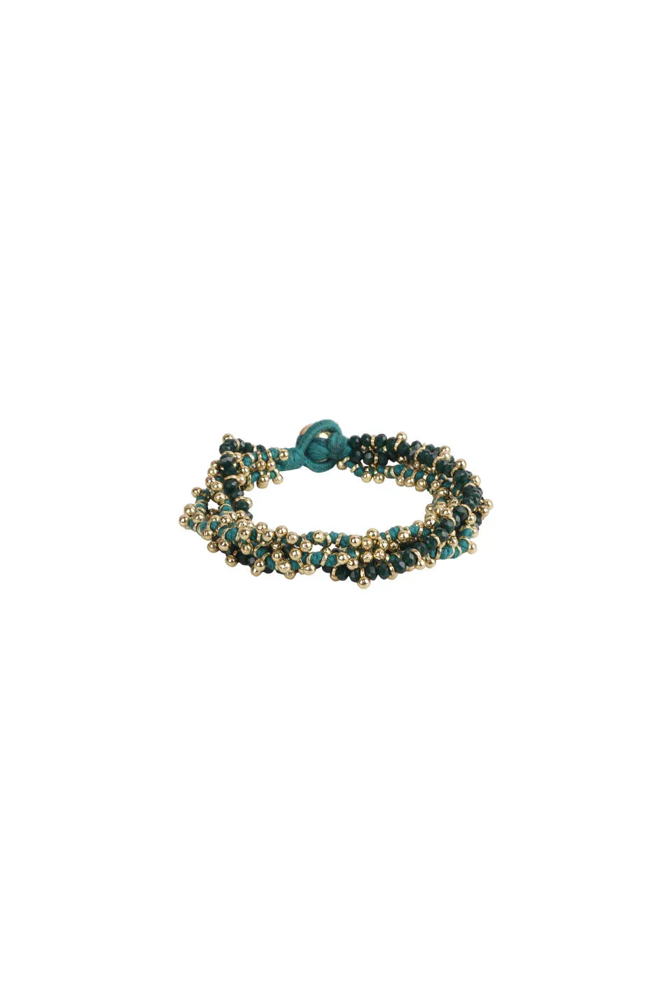 House of Tuhina Mohini bracciale verde mare oro sun