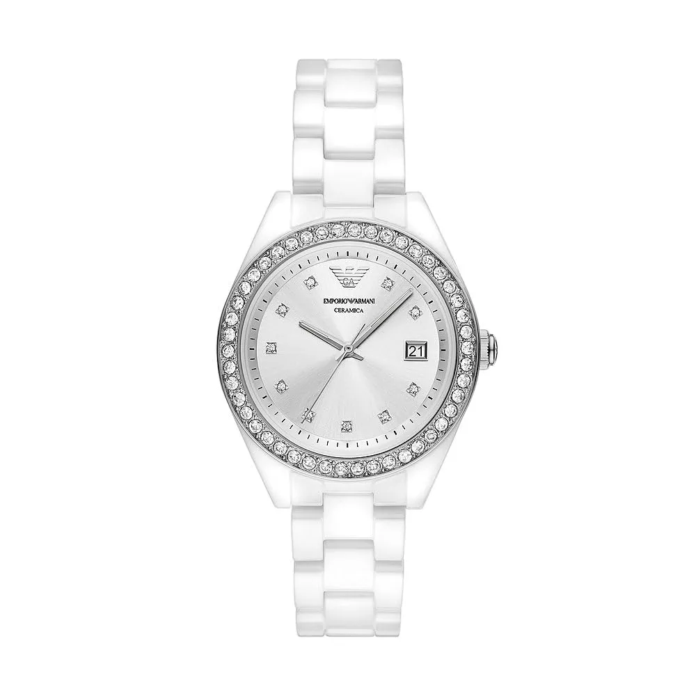 Emporio Armani orologio donna oro rosa glitter verde