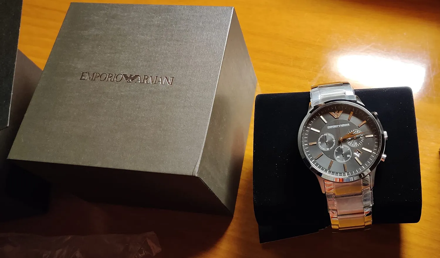 Emporio Armani orologio cronografo uomo argento nero