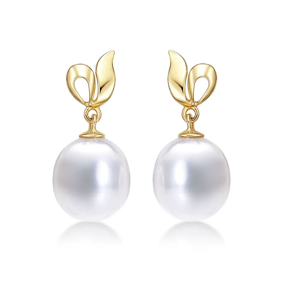 Diamond Treats Orecchini Perle Oro Giallo 9K Goccia Acqua Dolce
