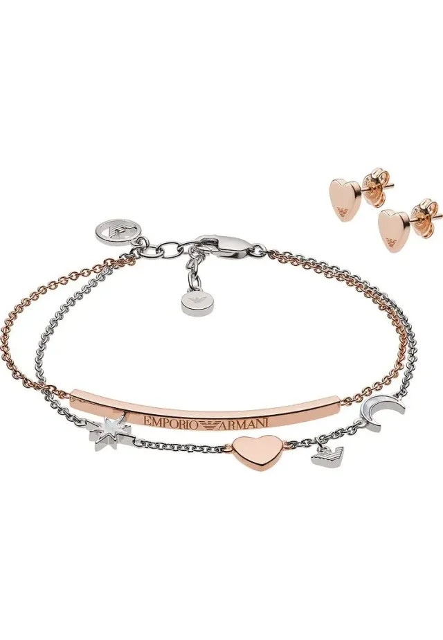 Emporio Armani EG3417221 set donna oro rosa e argento