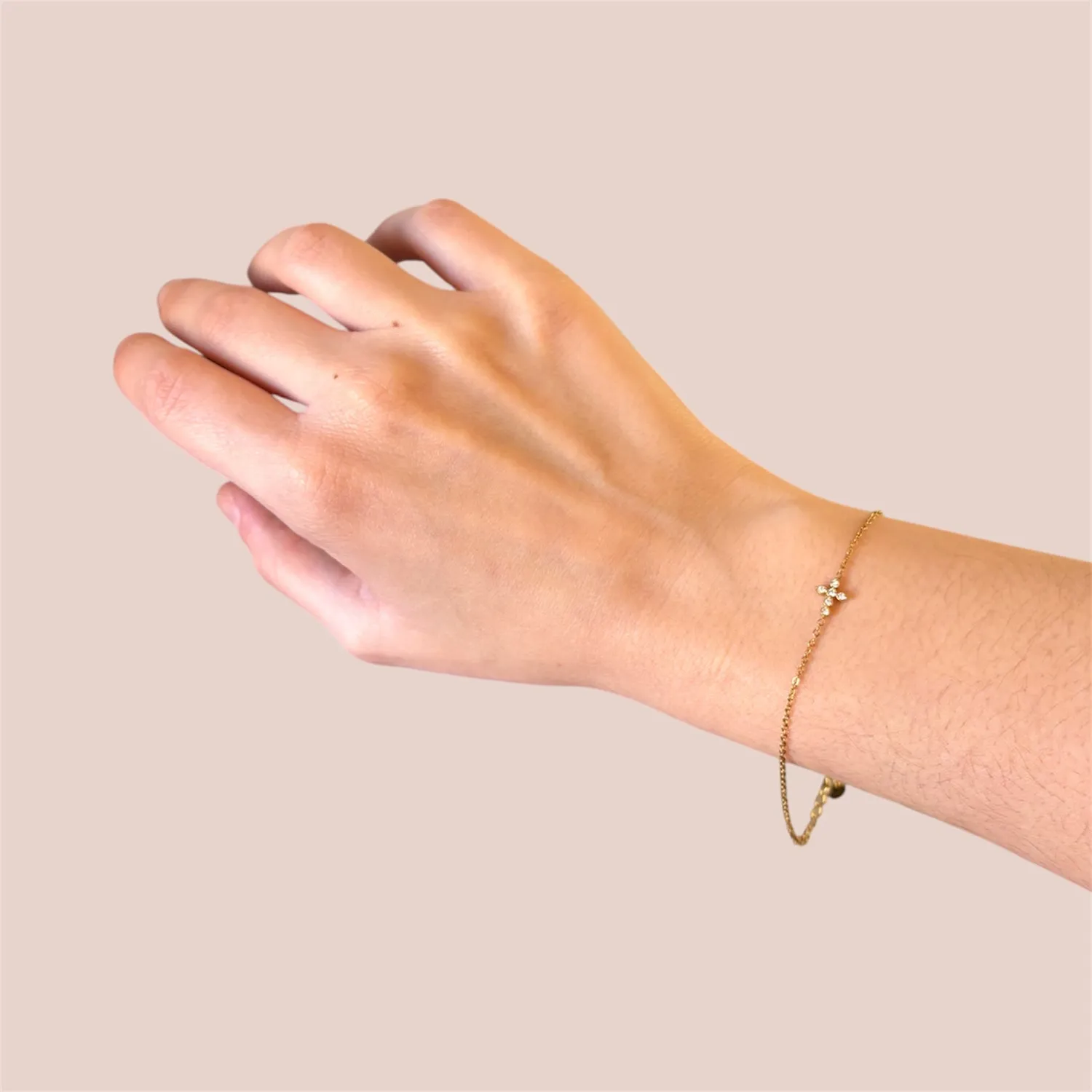 Ornamenta Croce bracciale acciaio dorato regolabile