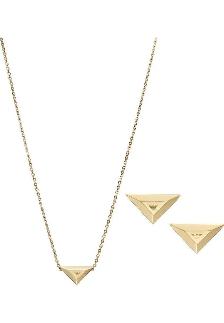 Emporio Armani Jewels Set Collana Orecchini Oro Donna Acciaio