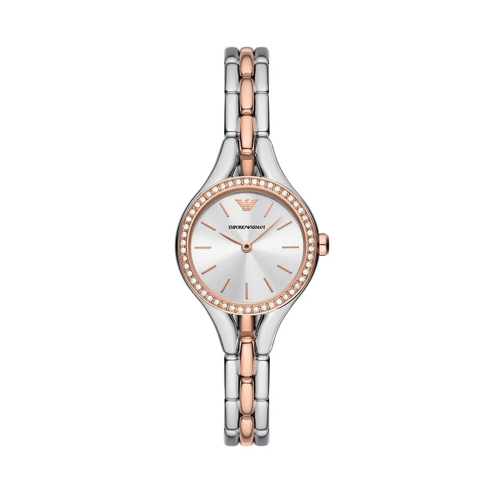 Emporio Armani Orologio Donna 28mm Tono Oro Marrone Chiaro Quarzo
