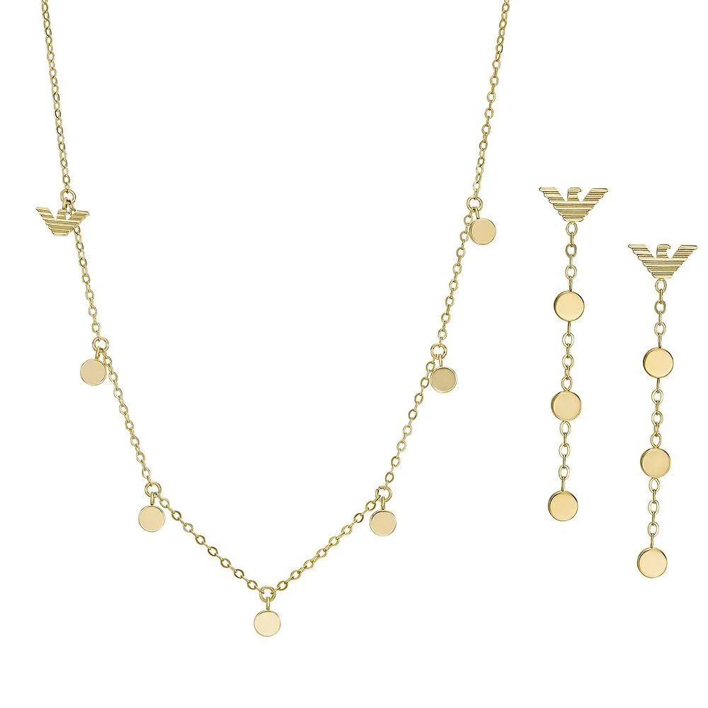 Emporio Armani Jewels Set Collana Orecchini Oro Donna Acciaio