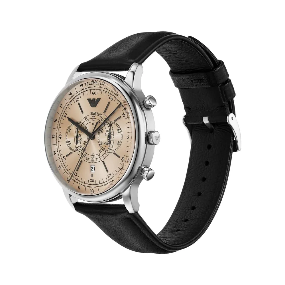 Emporio Armani orologio uomo 42mm cronografo toni argento