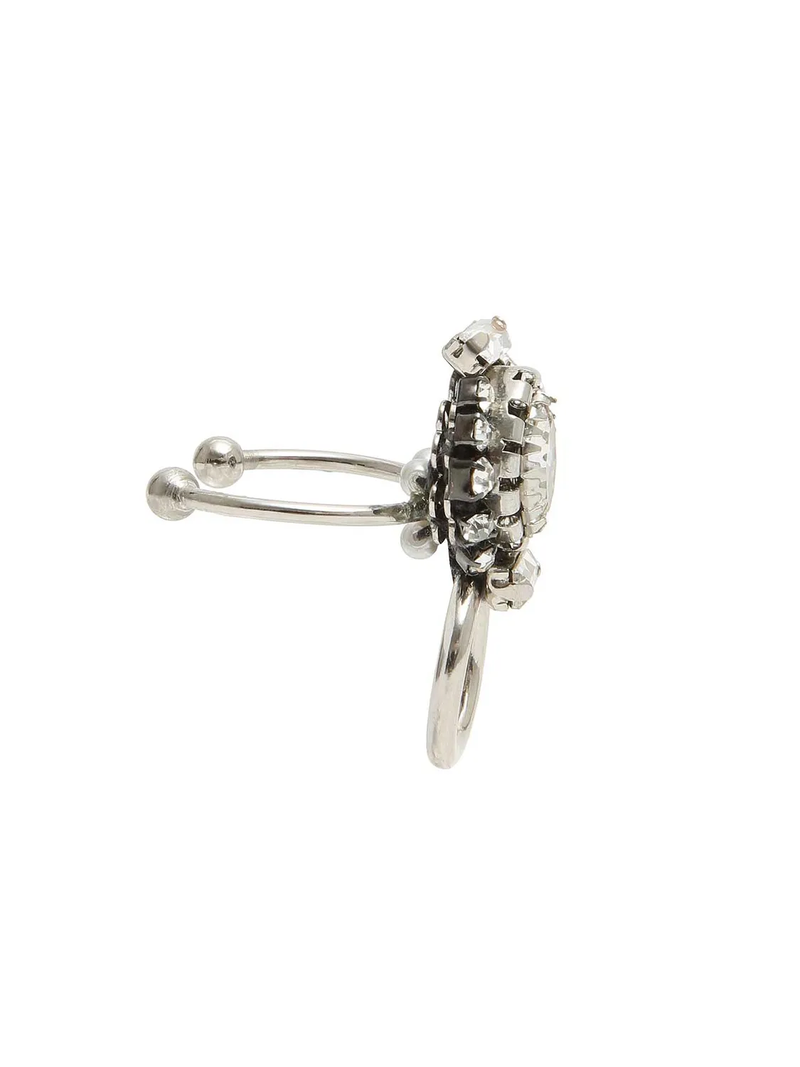Rada Anello Cristalli con Cerchio silver regolabile