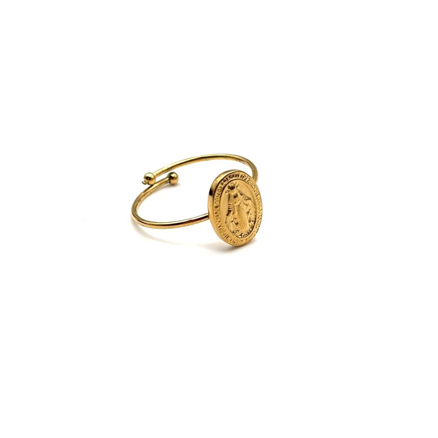 Ornamenta Medaglia Miracolosa anello sottile oro regolabile