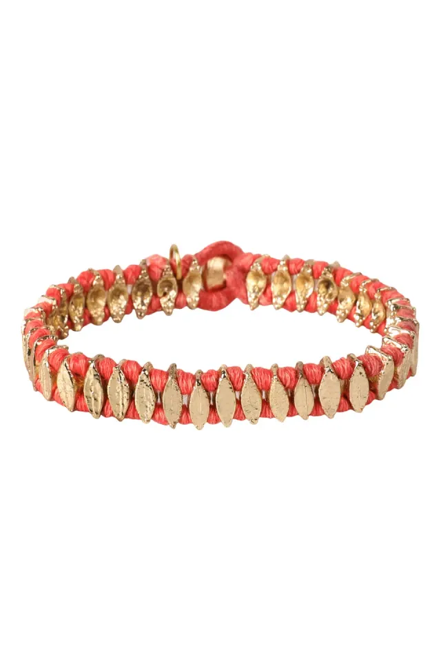 House of Tuhina Nabila bracciale corallo pietra foglia