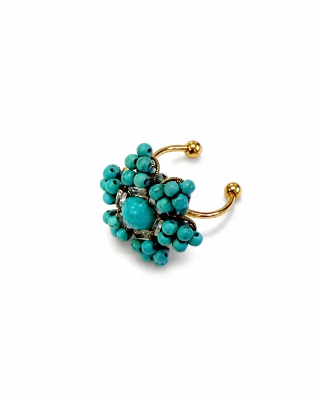 Rada Fiore Perline anello turchese cristalli