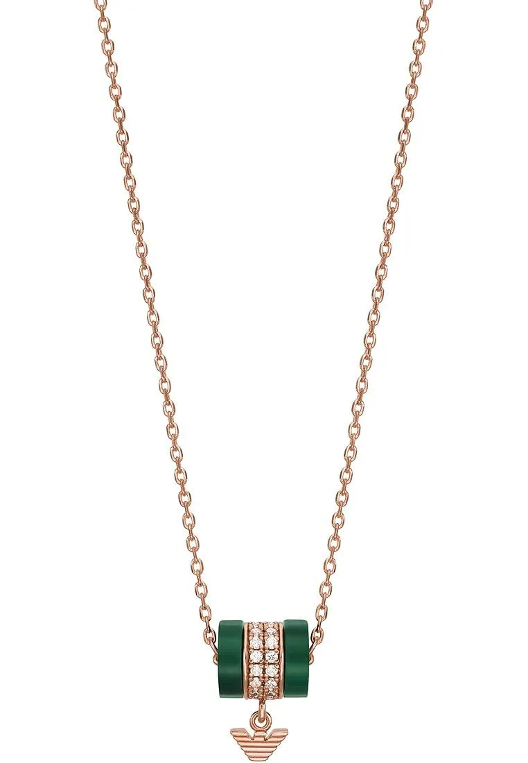 Emporio Armani Collana Donna con Ciondolo Oro Cremoso Argento