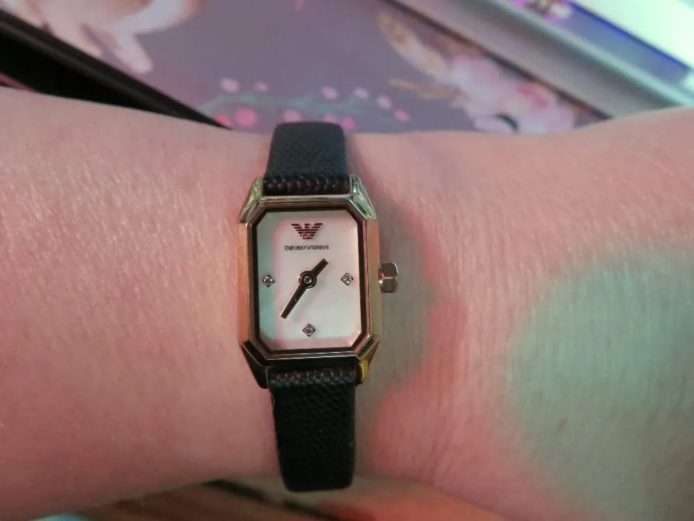 Emporio Armani Orologio Donna 22mm Nero Oro Rosa Quarzo