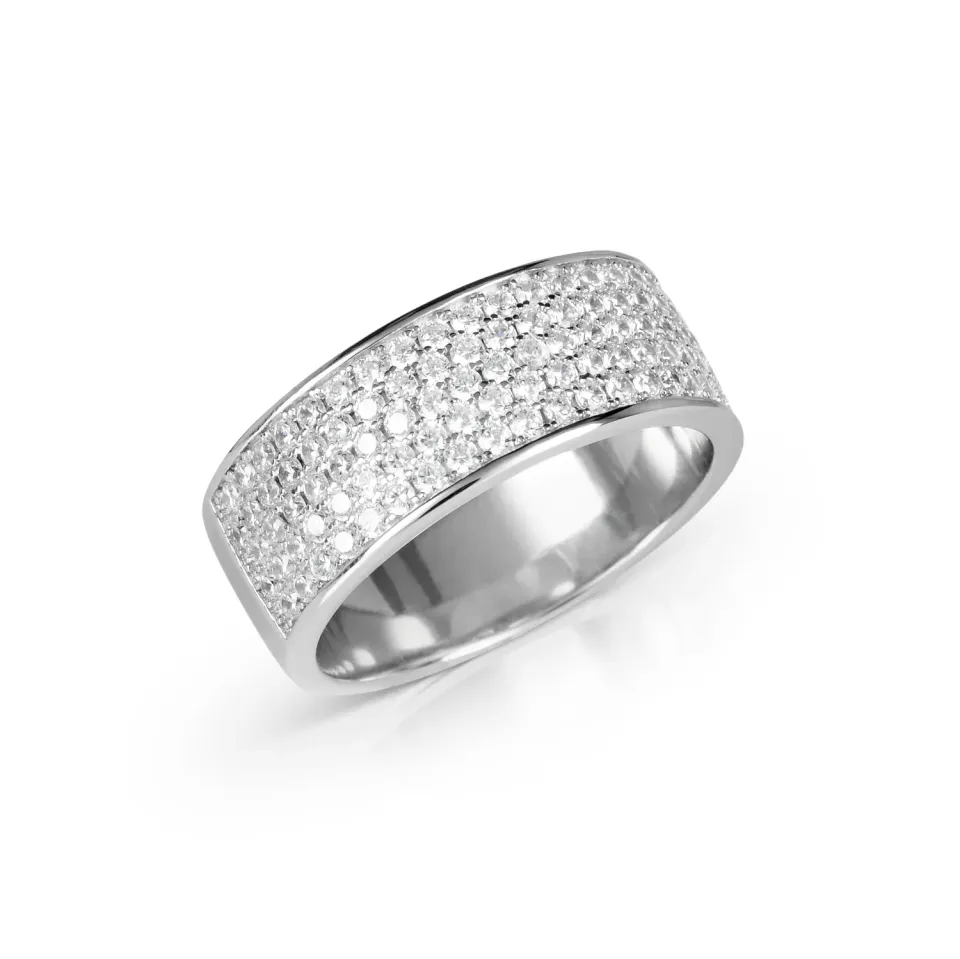 Diamond Treats Anello Mezza Fascia Argento 925 Misura 19