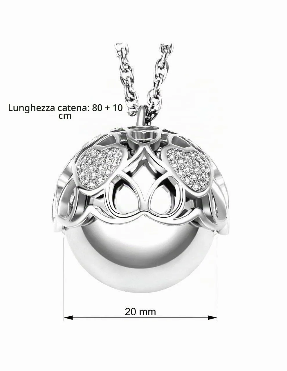 Dada Gioielli Chiama Angeli collana argento cuore gravidanza