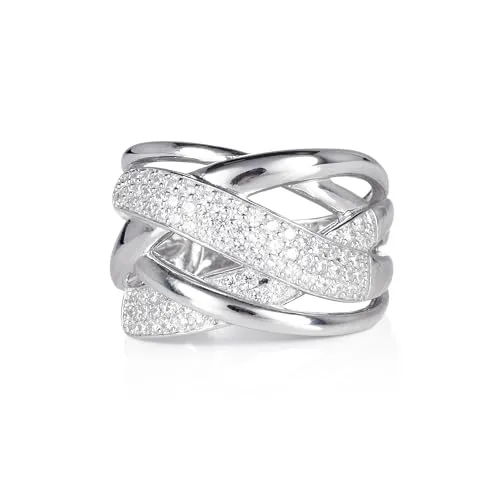 Diamond Treats Anello Intrecciato Misura 14 Argento 925