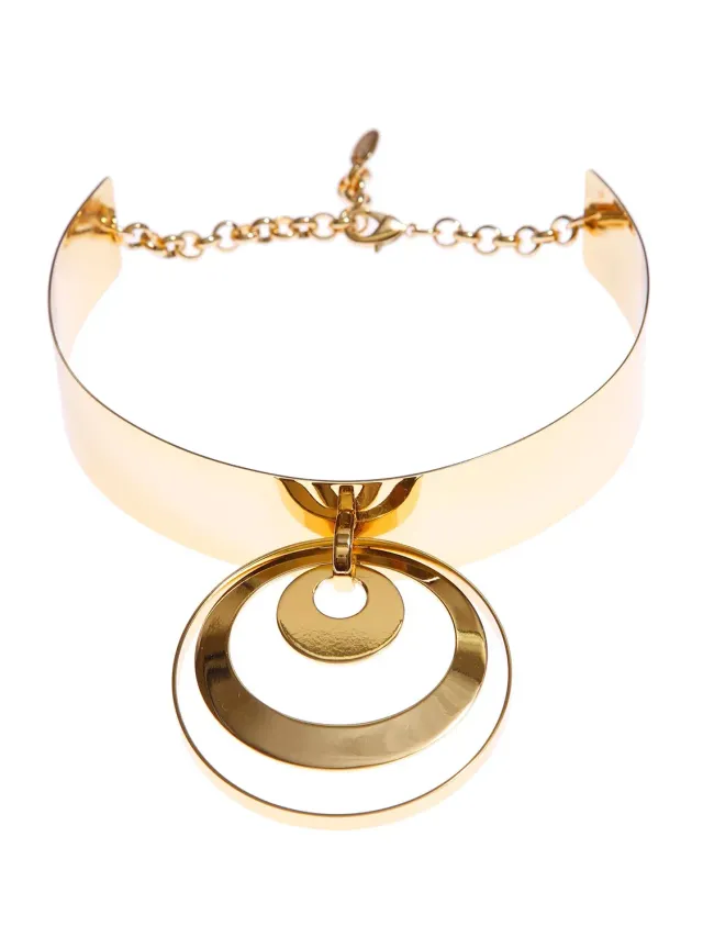 Rada Collana Choker Alto Argento Cerchi