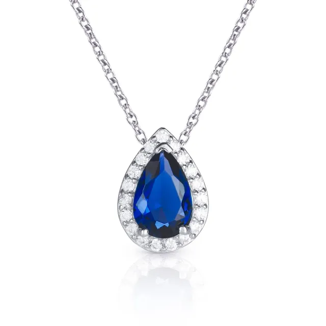 Diamond Treats Collana Goccia Blu Argento 925 Zirconi
