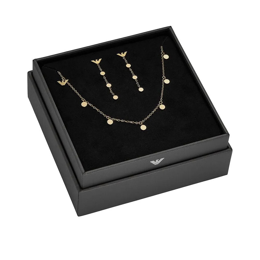 Emporio Armani Jewels Set Collana Orecchini Oro Donna Acciaio